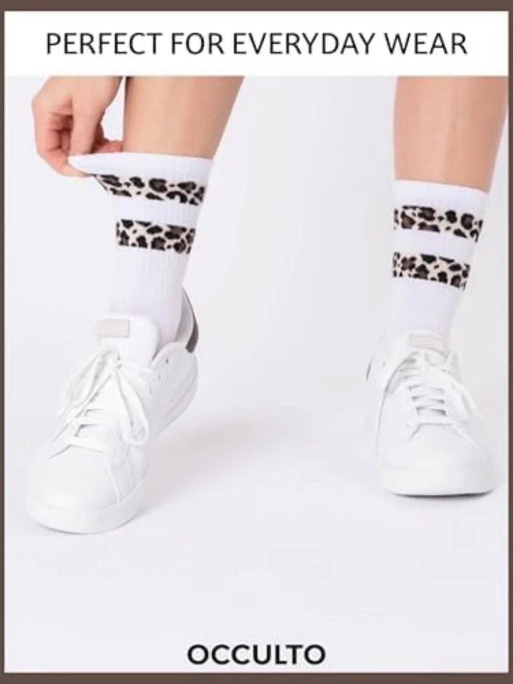Leopard Print Crew Socks for Women - 6 Pack, Trendy & Stylish Fashion